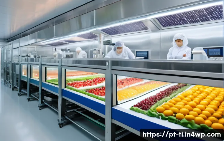 건조 식품 제조의 최신 트렌드와 혁신 - A modern food processing facility showcasing advanced microwave dehydration technology in action: vi...