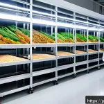 Home 21 건조 식품 제조에 대한 소비자의 기대와 요구 - A high-tech food production facility showcasing advanced freeze-drying machines and automated roboti...